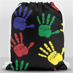 Handprints Hand Print Colourful Drawstring Bag (large)