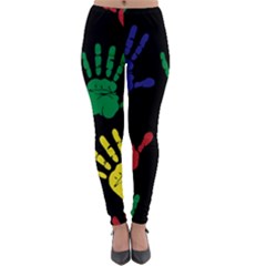 Handprints Hand Print Colourful Lightweight Velour Leggings