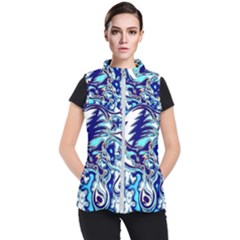 Trippy Dippy Bears Blue Dancing Greatful Dead Skull Steal Your Face Women s Puffer Vest