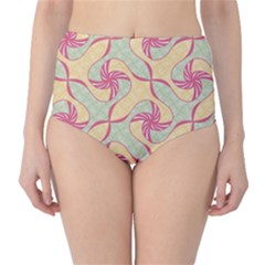 Abstract Pattern Design Scrapbooking Classic High-waist Bikini Bottoms