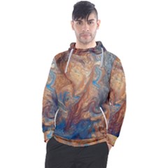 Blue Flow Men s Pullover Hoodie by kaleidomarblingart
