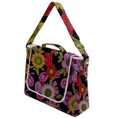 Mid Century Retro Floral 1970s 1960s Pattern 70 Box Up Messenger Bag