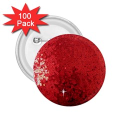Sequin And Glitter Red Bling 100 Pack Regular Button (round) by artattack4all