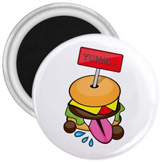 Burgeryumm 3  Button Magnet by Walands