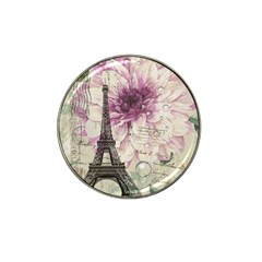 Purple Floral Vintage Paris Eiffel Tower Art Golf Ball Marker (for Hat Clip)