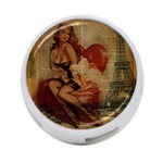 Vintage Newspaper Print Sexy Hot Gil Elvgren Pin Up Girl Paris Eiffel Tower 4-Port USB Hub (One Side) Front