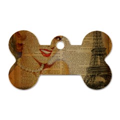 Yellow Dress Blonde Beauty   Dog Tag Bone (two Sided) by chicelegantboutique