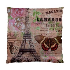 Girly Bee Crown  Butterfly Paris Eiffel Tower Fashion Cushion Case (single Sided)  by chicelegantboutique