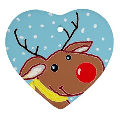 Red Nosey Heart Ornament (two Sides)