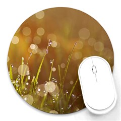 Waterdrops 8  Mouse Pad (round) by Siebenhuehner