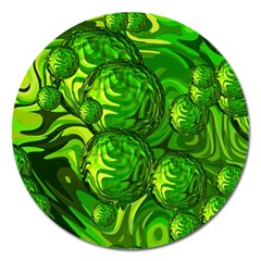 Green Balls  Magnet 5  (round) by Siebenhuehner