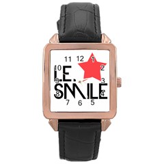 Le  Smile Rose Gold Leather Watch 