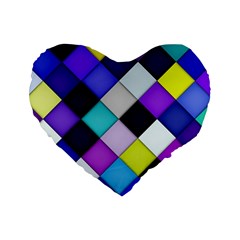 Quilted With Halftone 16  Premium Heart Shape Cushion 
