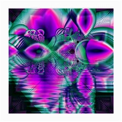  Teal Violet Crystal Palace, Abstract Cosmic Heart Glasses Cloth (medium, Two Sided) by DianeClancy