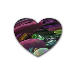Creation Of The Rainbow Galaxy, Abstract Drink Coasters 4 Pack (heart)  by DianeClancy