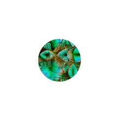 Spring Leaves, Abstract Crystal Flower Garden 1  Mini Button by DianeClancy