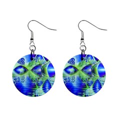 Irish Dream Under Abstract Cobalt Blue Skies Mini Button Earrings