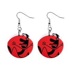 Running Man Mini Button Earrings