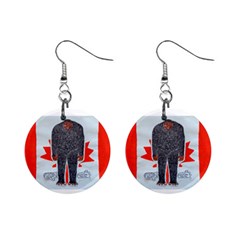 Big Foot H, Canada Flag Mini Button Earrings