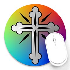 Cross 8  Mouse Pad (round) by Siebenhuehner