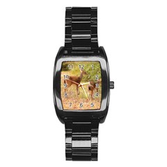 Deer In Nature Stainless Steel Barrel Watch by uniquedesignsbycassie