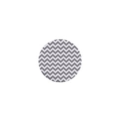 Grey And White Zigzag 1  Mini Button Magnet by Zandiepants
