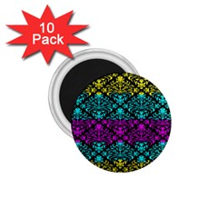 Cmyk Damask Flourish Pattern 1 75  Button Magnet (10 Pack) by DDesigns