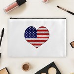 Grunge Heart Shape G8 Flags Cosmetic Bag (Large) Front