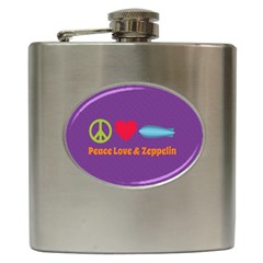 Peace Love & Zeppelin Hip Flask by SaraThePixelPixie