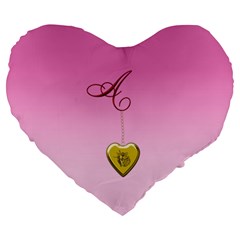 A Golden Rose Heart Locket 19  Premium Heart Shape Cushion by cherestreasures