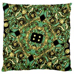 Luxury Abstract Golden Grunge Art Large Flano Cushion Case (one Side) by dflcprints