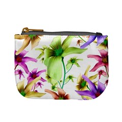 Multicolored Floral Print Pattern Coin Change Purse by dflcprints