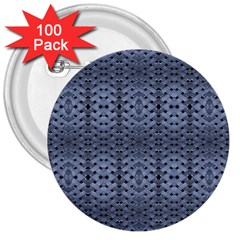 Futuristic Geometric Pattern Design Print In Blue Tones 3  Button (100 Pack) by dflcprints