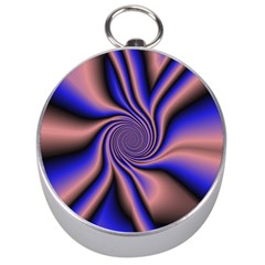 Purple Blue Swirl Silver Compass by LalyLauraFLM