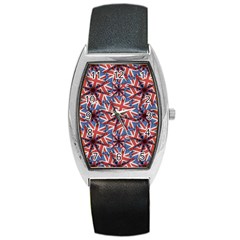 Heart Shaped England Flag Pattern Design Tonneau Leather Watch by dflcprints