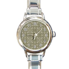 Silver Intricate Arabesque Pattern Round Italian Charm Watch