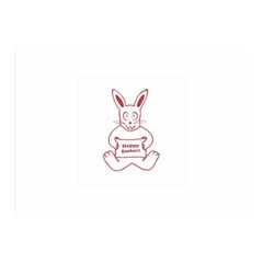 Cute Bunny Happy Easter Drawing I Double Sided Flano Blanket (mini) by dflcprints