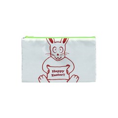 Cute Bunny Happy Easter Drawing I Cosmetic Bag (xs) by dflcprints
