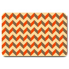Modern Retro Chevron Patchwork Pattern  Large Door Mat by GardenOfOphir