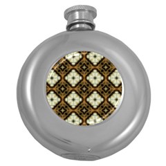 Faux Animal Print Pattern Hip Flask (round) by GardenOfOphir
