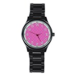 Cute Pretty Elegant Pattern Sport Metal Watch (Black) Front