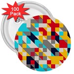 Colorful shapes 3  Button (100 pack) Front