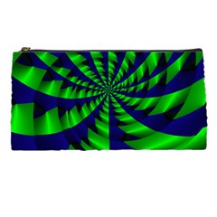 Green Blue Spiral Pencil Case by LalyLauraFLM