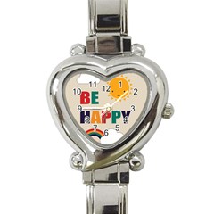 Be Happy Heart Italian Charm Watch 