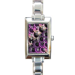 Hippy Fractal Spiral Stacks Rectangular Italian Charm Watch