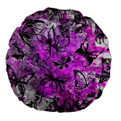 Butterfly Graffiti Large 18  Premium Flano Round Cushion  by ArtistRoseanneJones