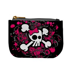 Girly Skull And Crossbones Coin Change Purse by ArtistRoseanneJones