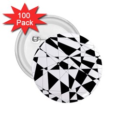Shattered Life In Black & White 2 25  Button (100 Pack)