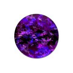 Purple Skulls Goth Storm Magnet 3  (round)