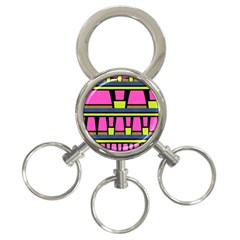 Trapeze And Stripes 3-ring Key Chain